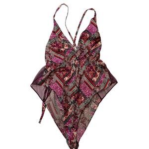 Victoria’s Secret Bodysuit Floral Lace Mesh Size Large